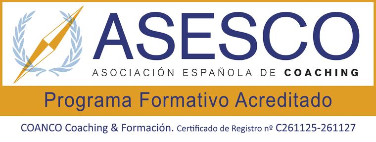 ASESCO Programa Formativo Acreditado — COANCO Coaching & Formación. Certificado de Registro C261125-261127